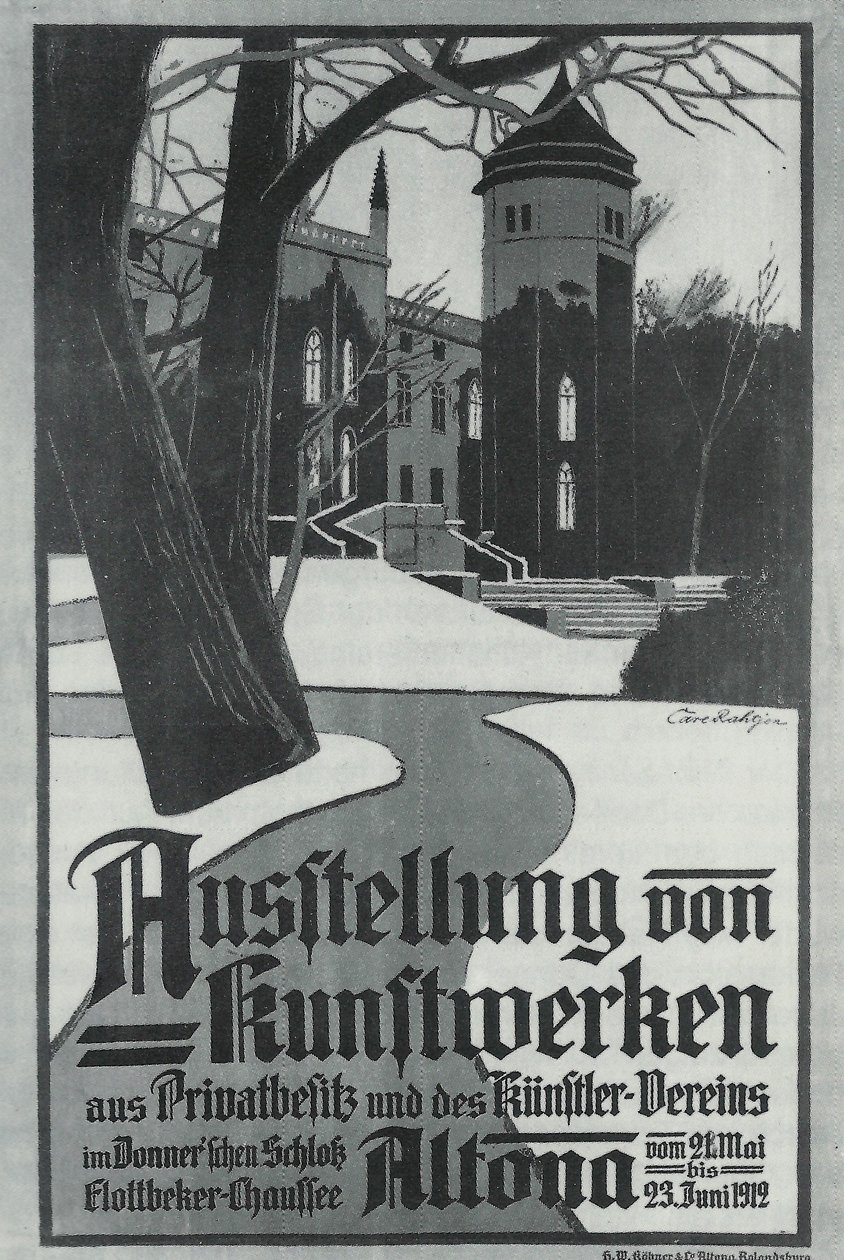 Black and White Image of an Exhibition Poster by Carl Rathjen