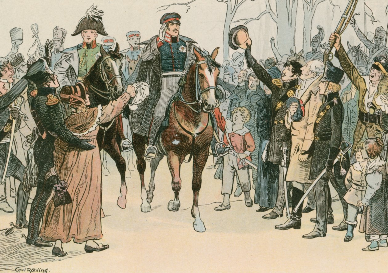 Frederick William III, King of Prussia, addressing the public in Wroclaw in March 1813 by Carl Rohling