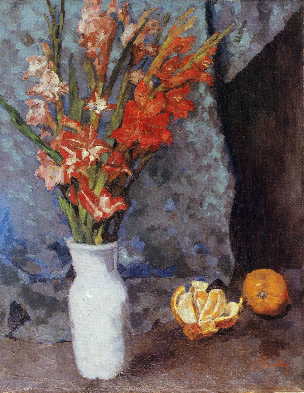 Gladioli and Oranges by Carl Schuch