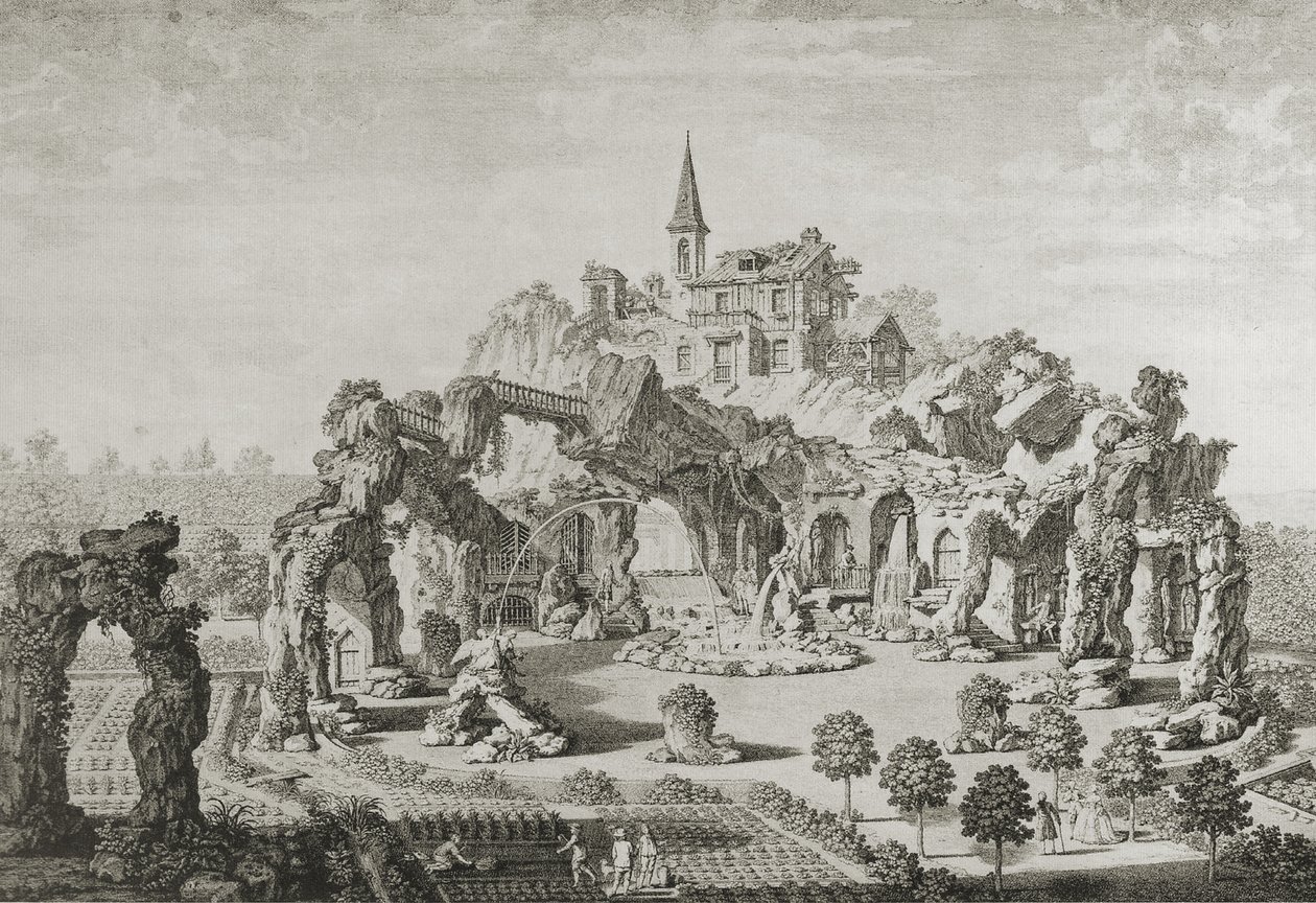 The Grotto Mountain in the Garden of Count Fries in Voslaun by Carl Schütz