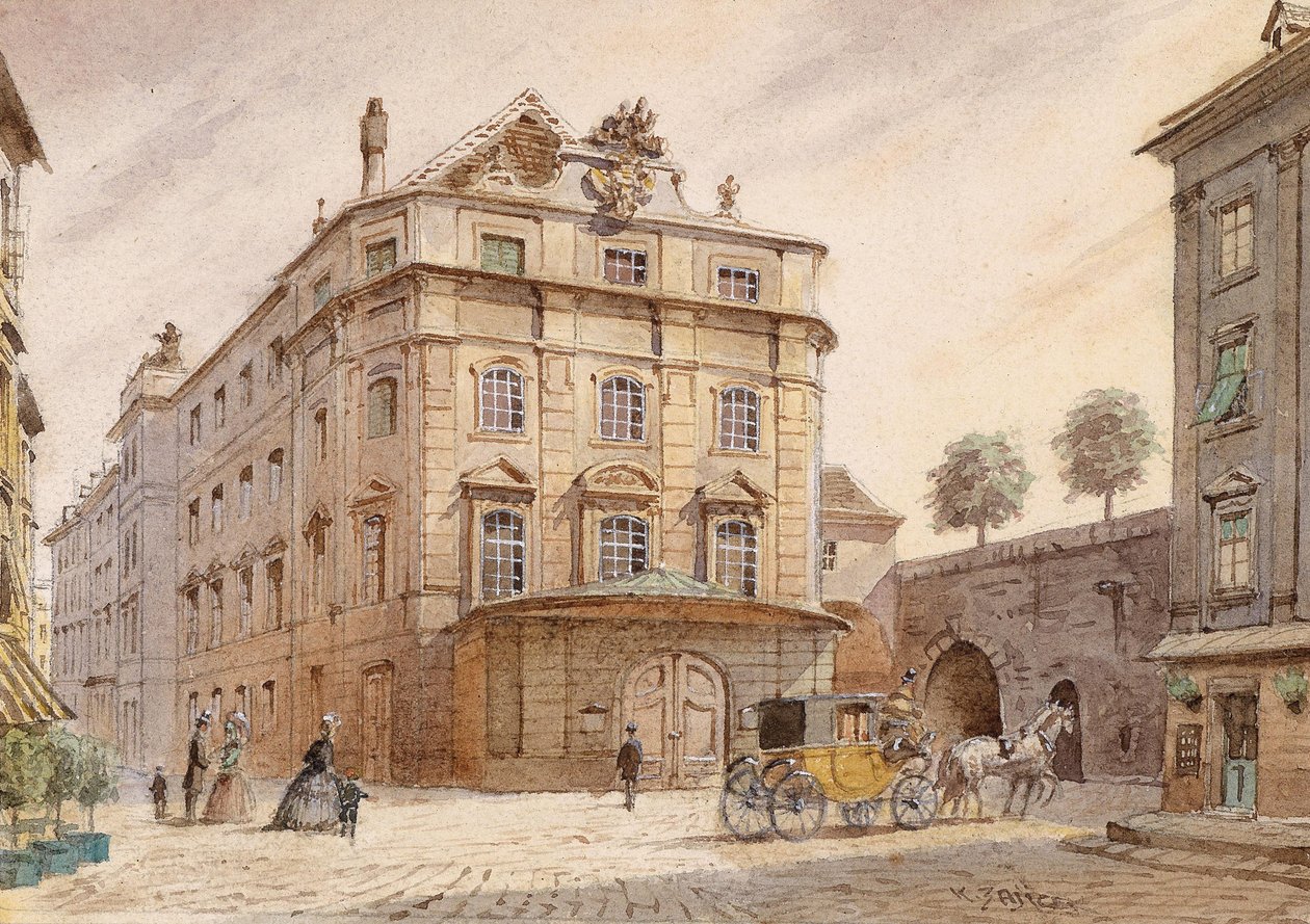 The Karntnertor Theater in Vienna by Carl Wenzel Zajicek