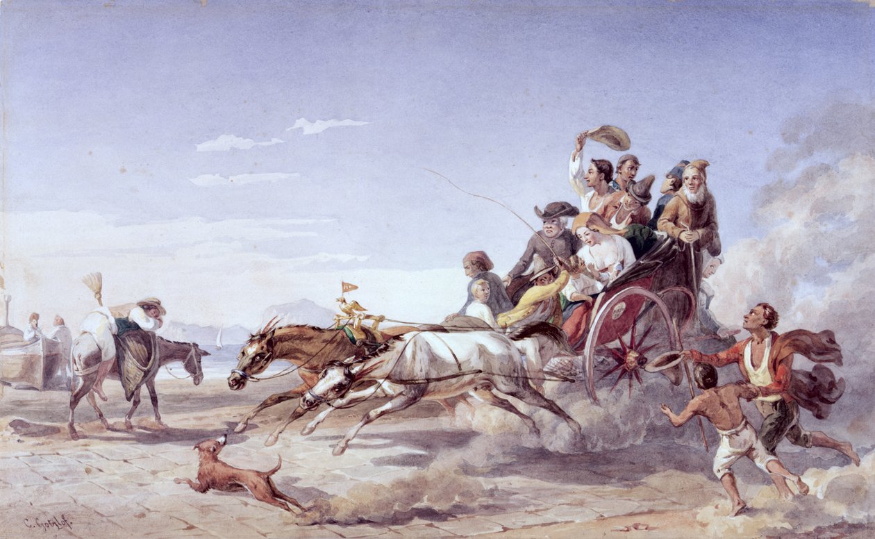 Frantic Neapolitan Barouche, 1828 by Carl Wilhelm Goetzloff