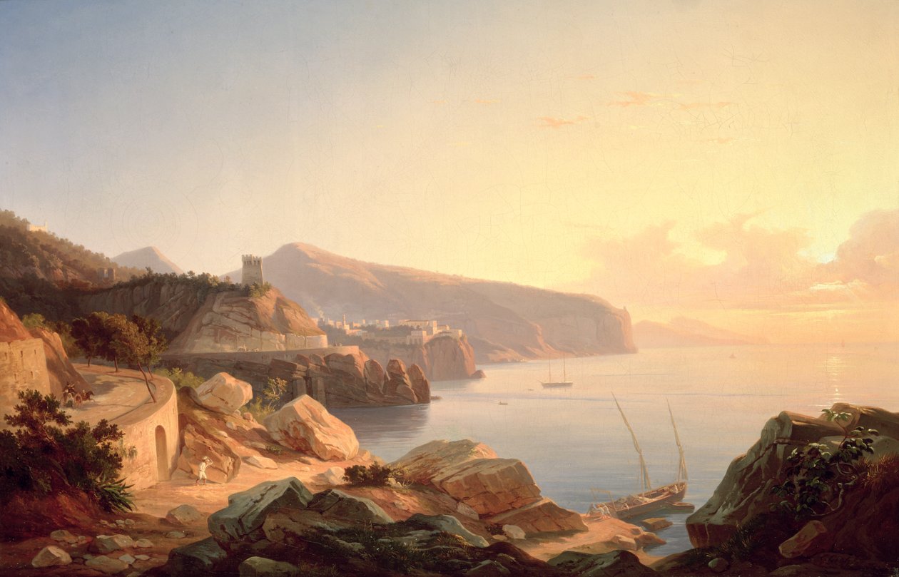 The Gulf of Sorrento, Near Vico by Carl Wilhelm Goetzloff