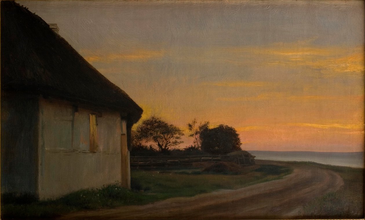 Evening Landscape with a House and Garden by the Sea, Ellekilde by Carl Heinrich Bloch