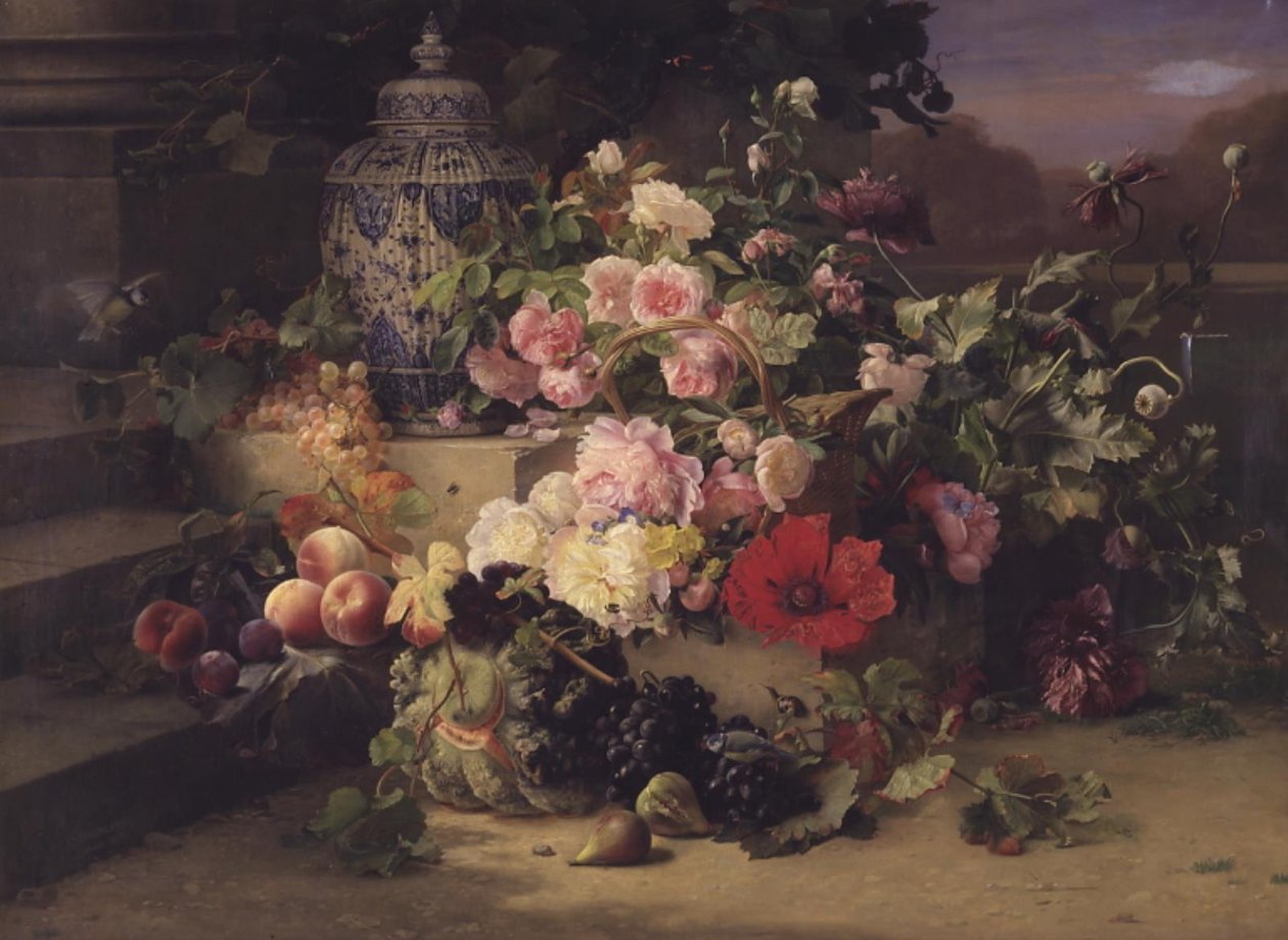 Fruit and Flower Painting by Carl Balsgaard