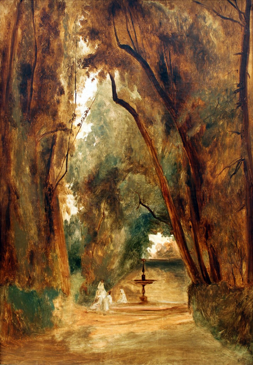Park of Villa Borghese by Carl Blechen