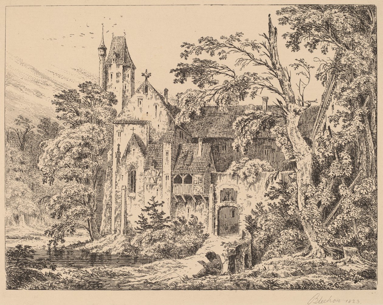 The Monastery in the Forest by Carl Blechen