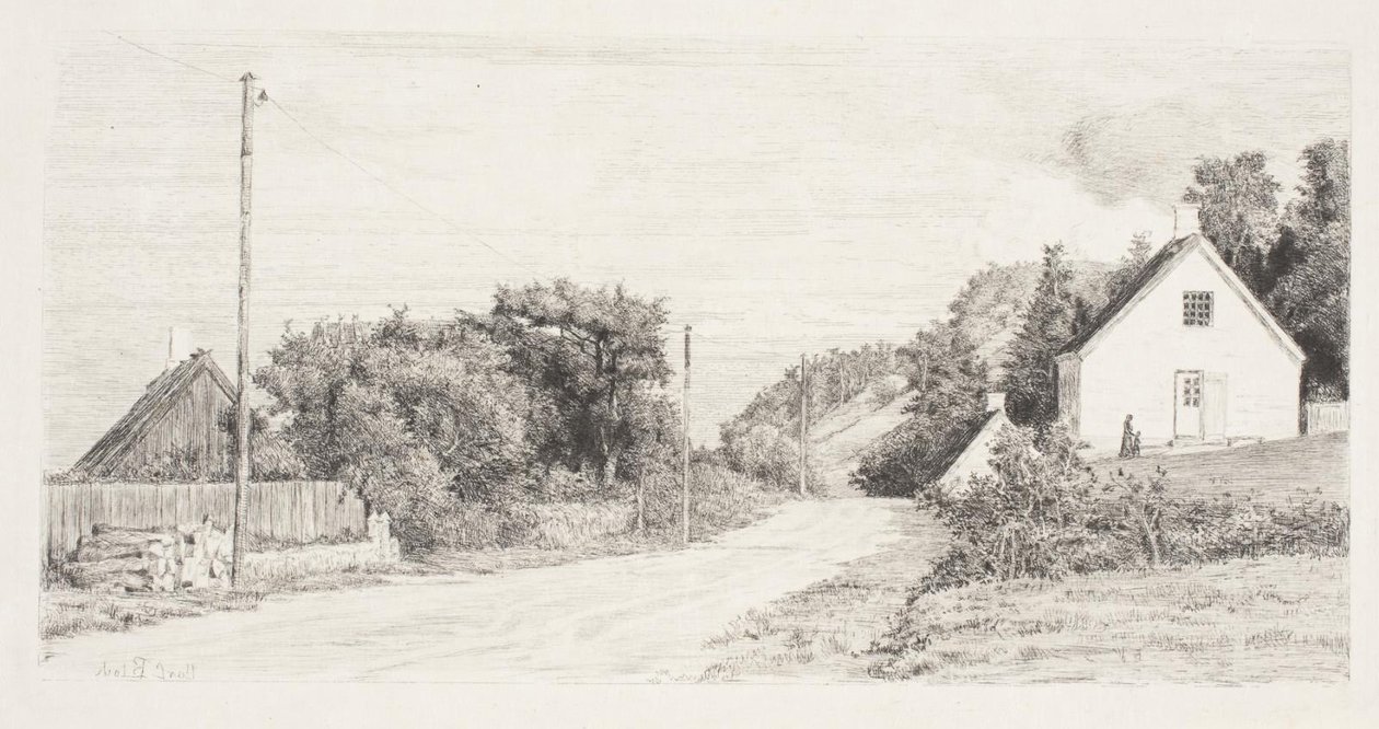 The Road Between the Houses by Carl Bloch
