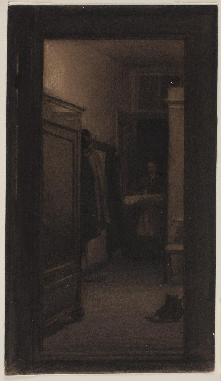Girl Carrying a Tray into the Hallway by Carl Bloch