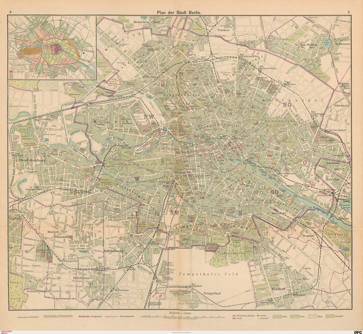 Plan of the City of Berlin by Carl Diercke