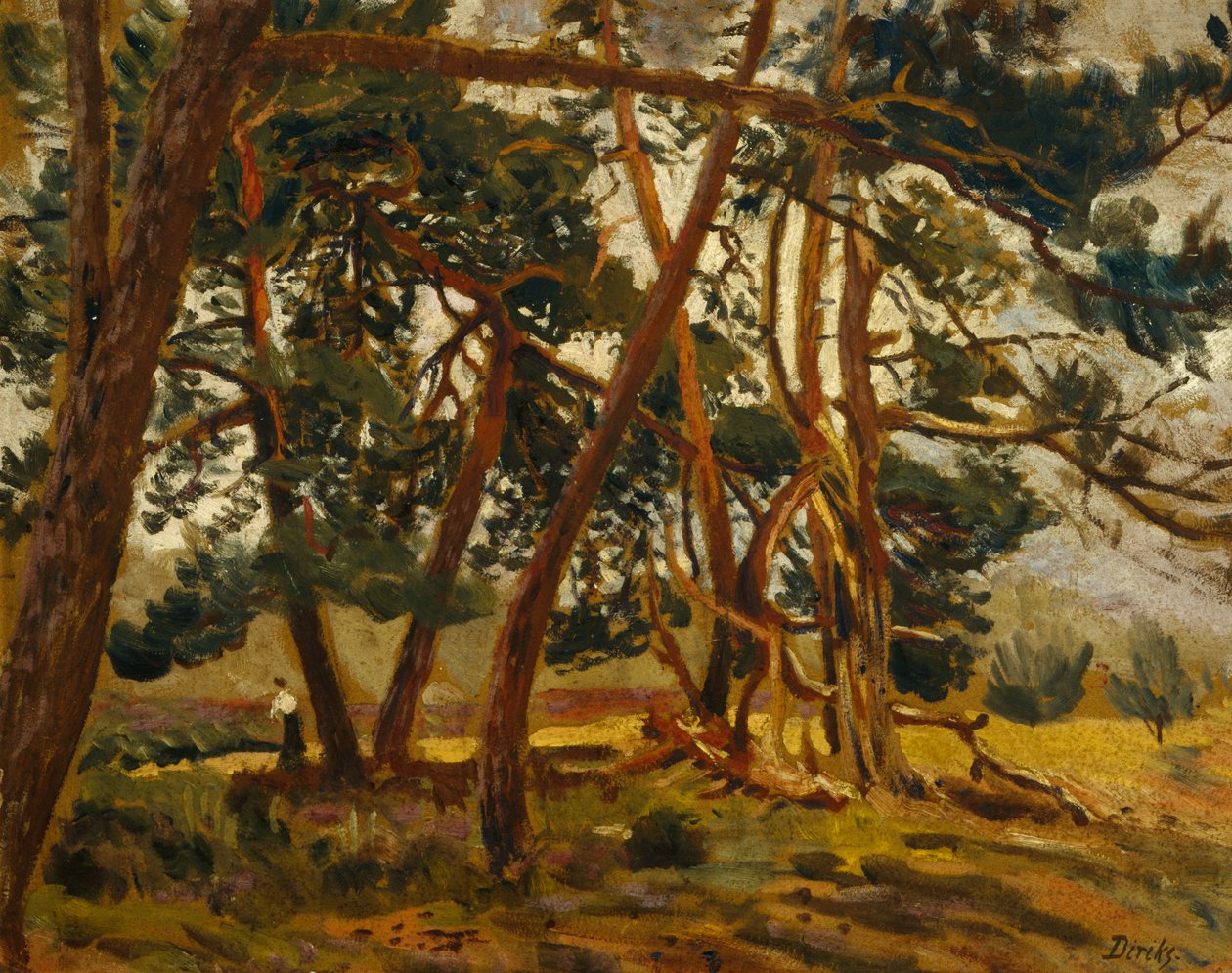 Female in Forest Landscape by Carl Edvard Diriks