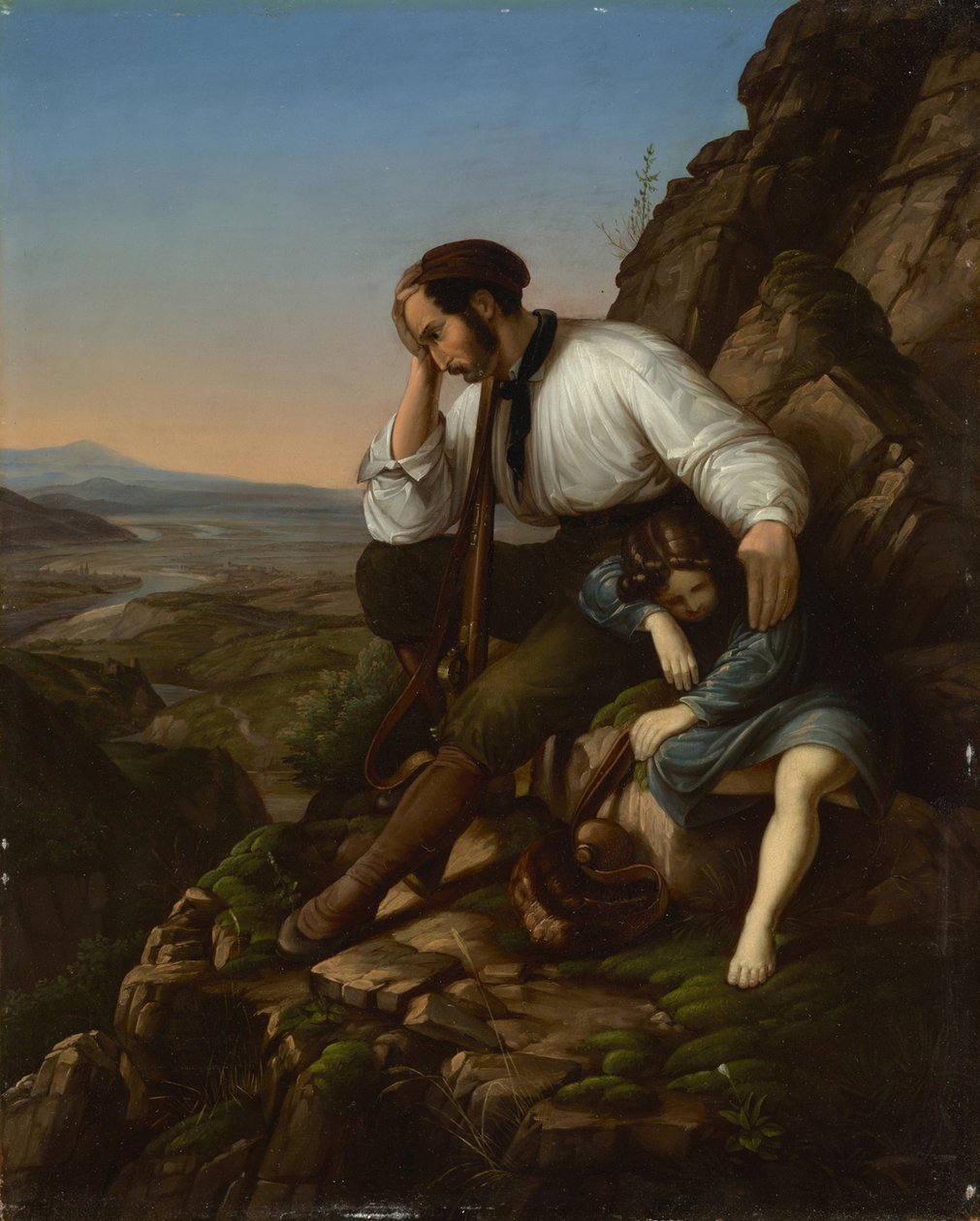 The Robber with His Sleeping Child by Carl Friedrich Lessing