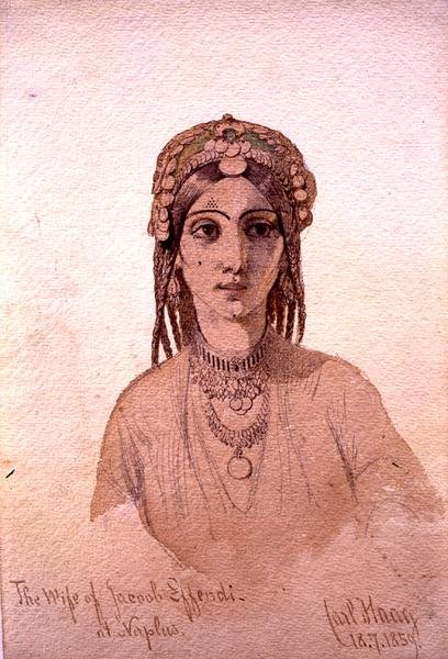 The Wife of Jacob Effendi at Naplus by Carl Haag