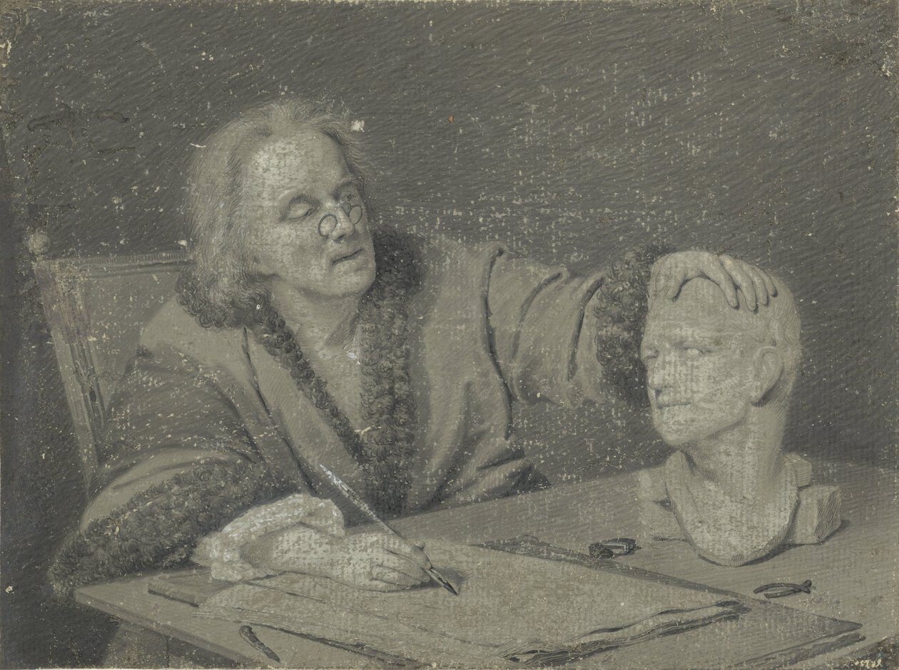 Draftsman Sketching a Plaster Head by Carl Heinrich Mylius