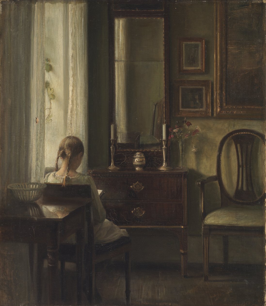 Interior with a Girl Reading by Carl Holsoe