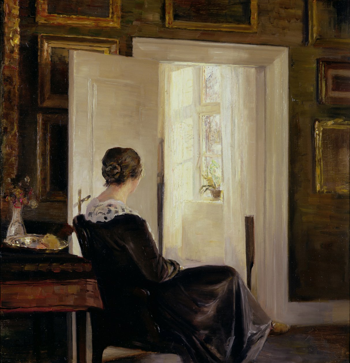 A Woman Seated Near a Door by Carl Holsoe