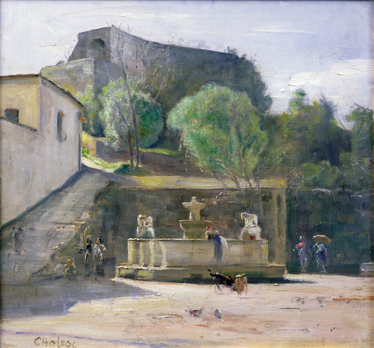 At the Fountain, Italy by Carl Holsoe