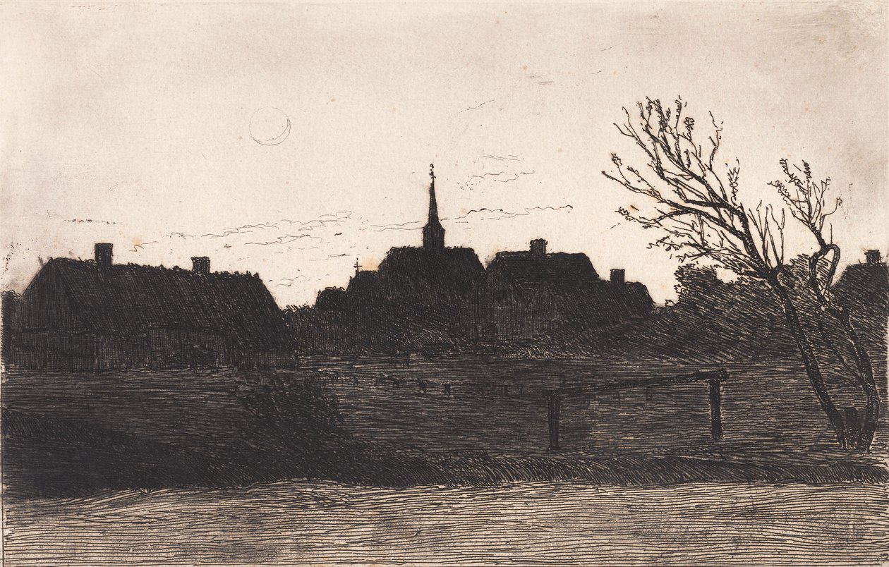 Hornbæk Church, Summer Evening by Carl Locher