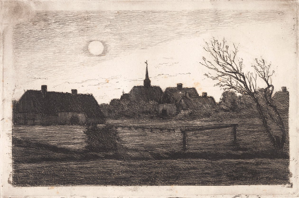 Hornbæk Church, Summer Evening by Carl Locher