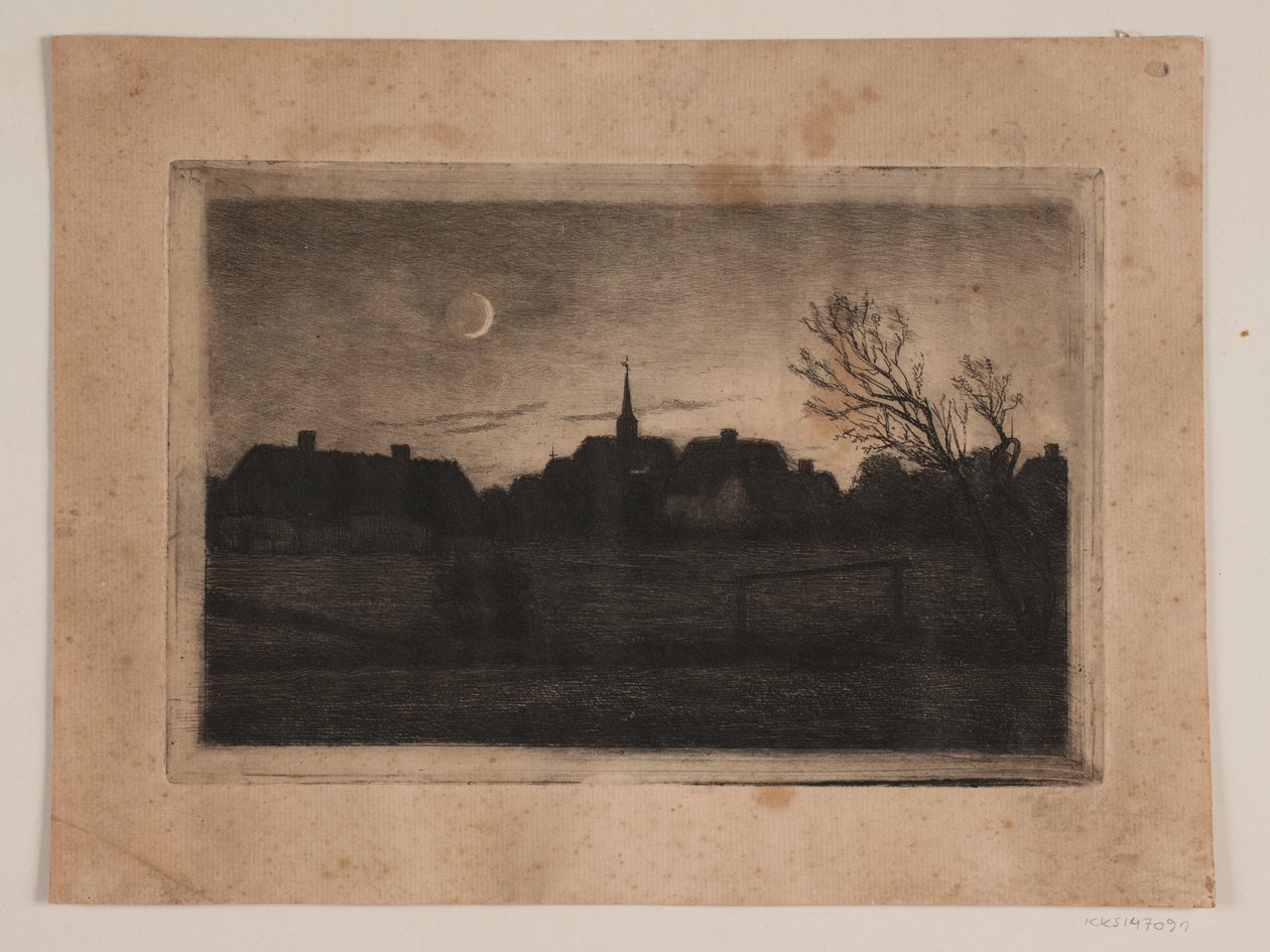Hornbæk Church, Summer Evening by Carl Locher