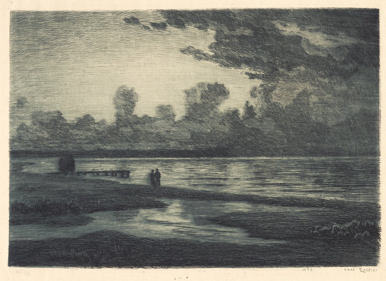Summer Night at Hornbæk Beach by Carl Locher
