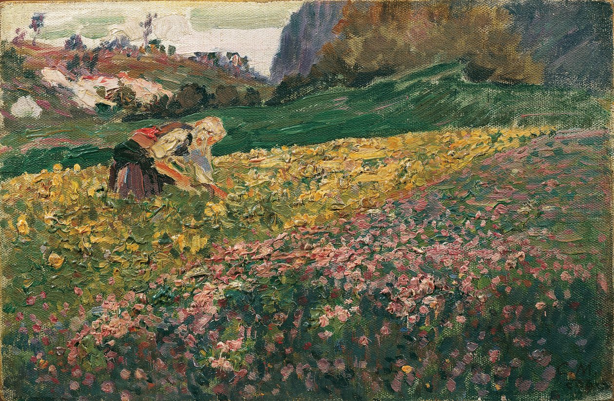 Girl in the Flower Meadow by Carl Moll