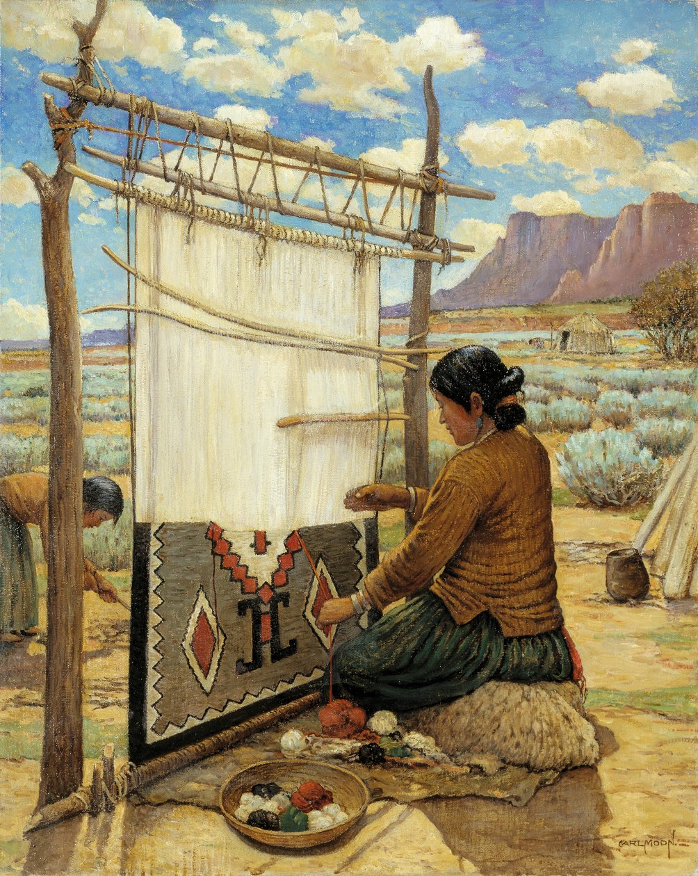 Navajo Weaver by Carl Moon