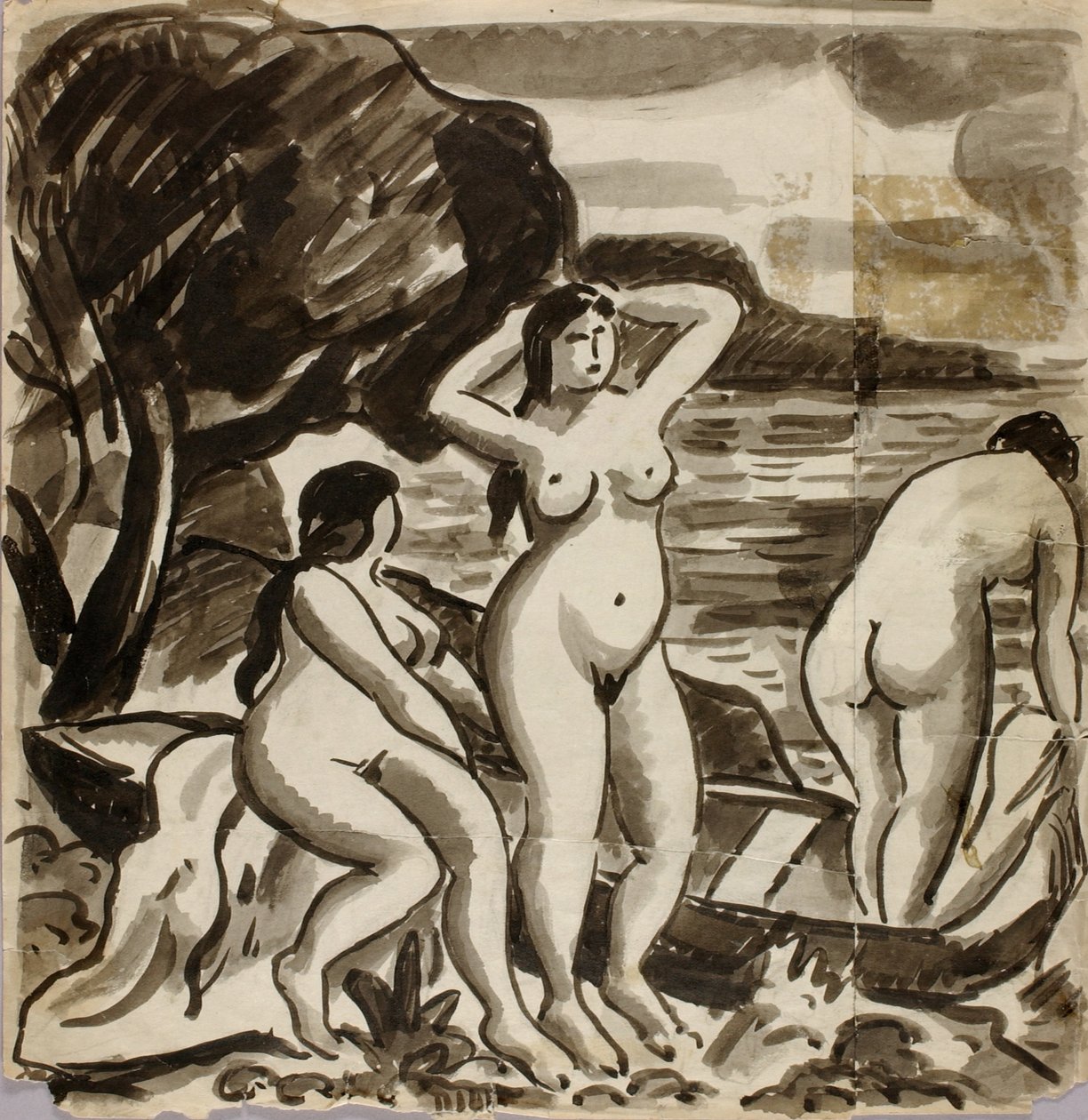 Group of Three Female Nudes by Carl Newman