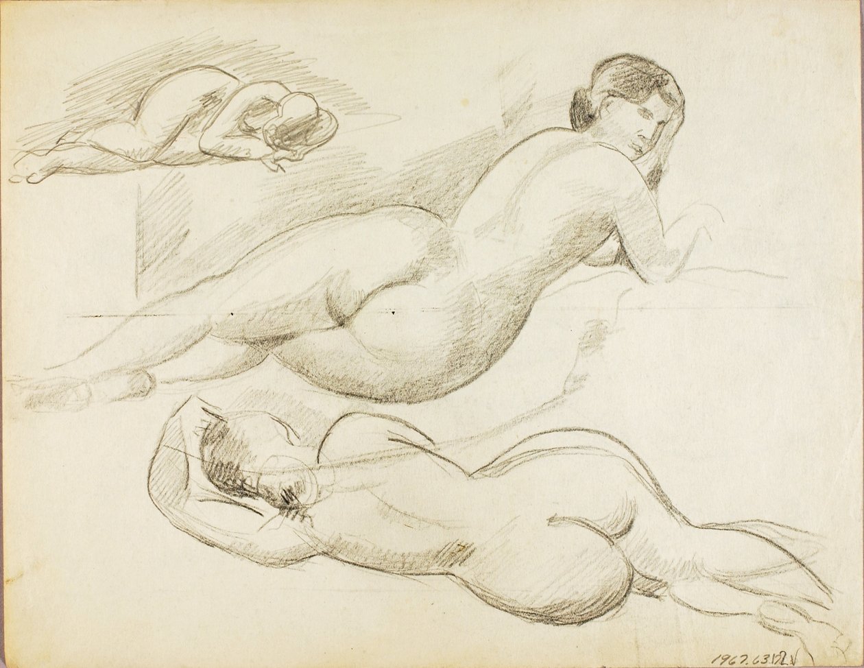 Group of Three Reclining Female Nudes by Carl Newman
