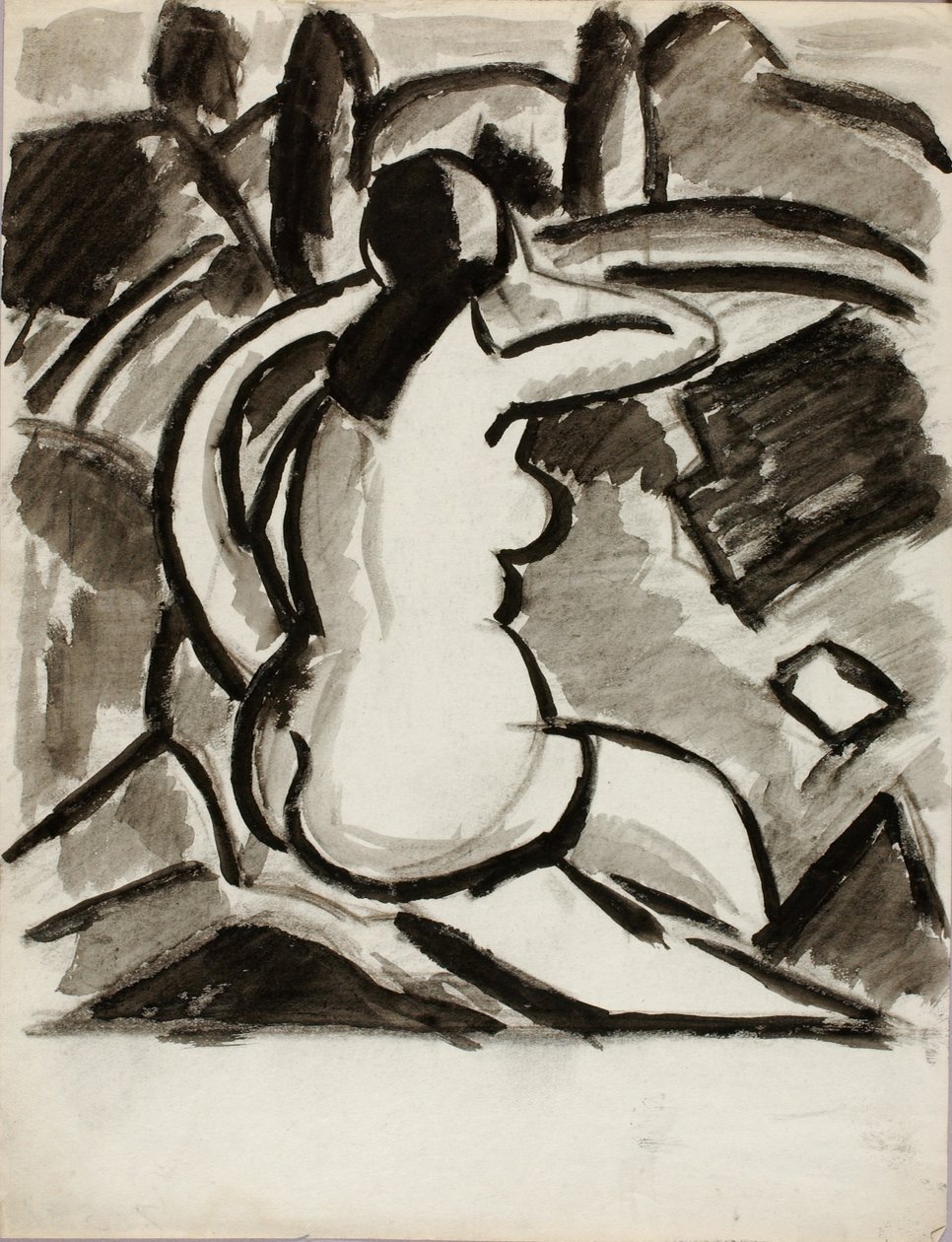 Seated Female Nude by Carl Newman