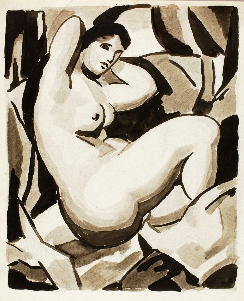 Seated Female Nude by Carl Newman