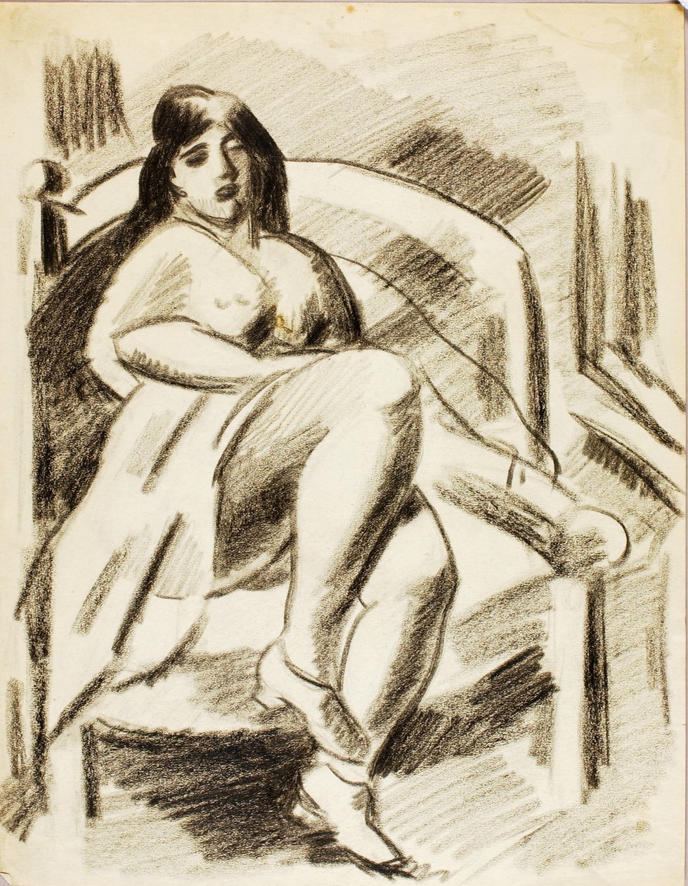 Seated Female Nude by Carl Newman