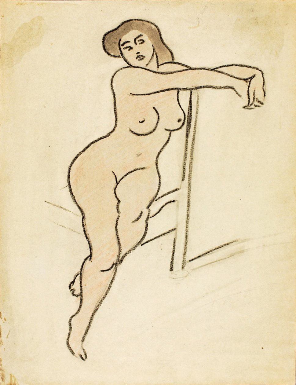 Seated Female Nude by Carl Newman