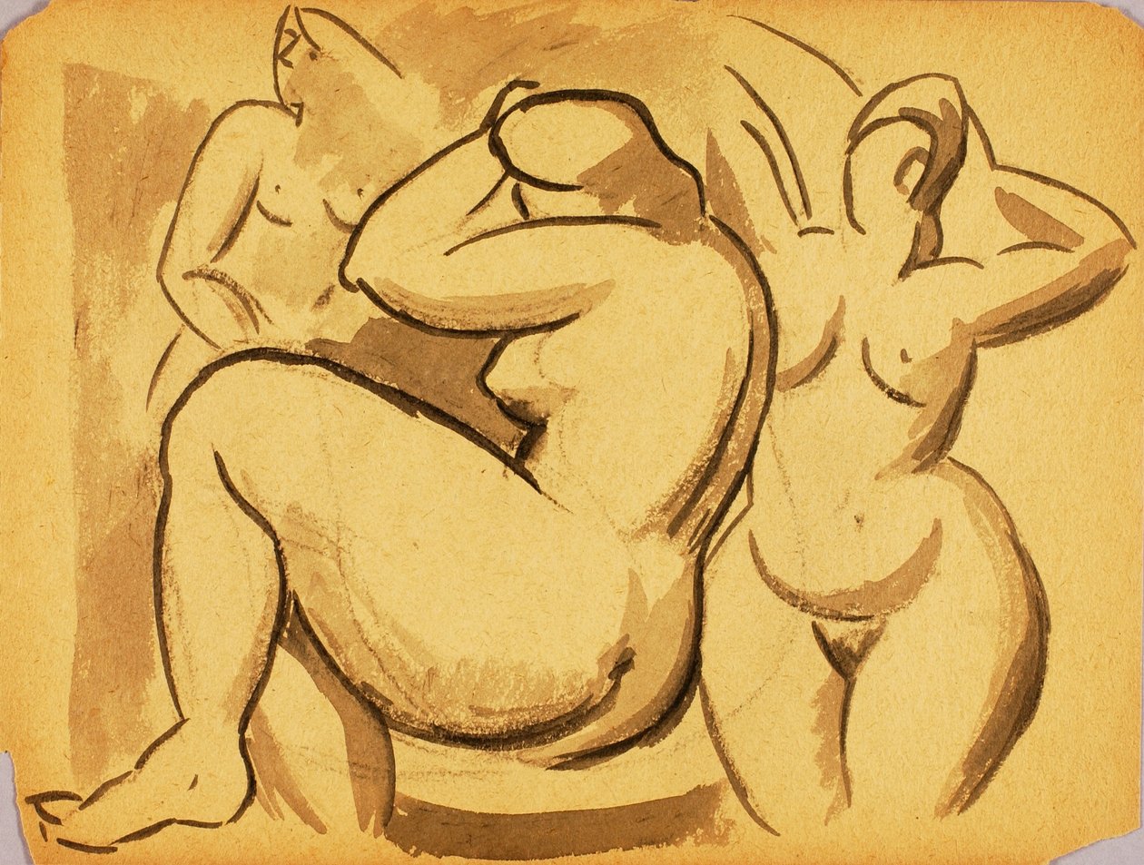 Three Female Nudes by Carl Newman