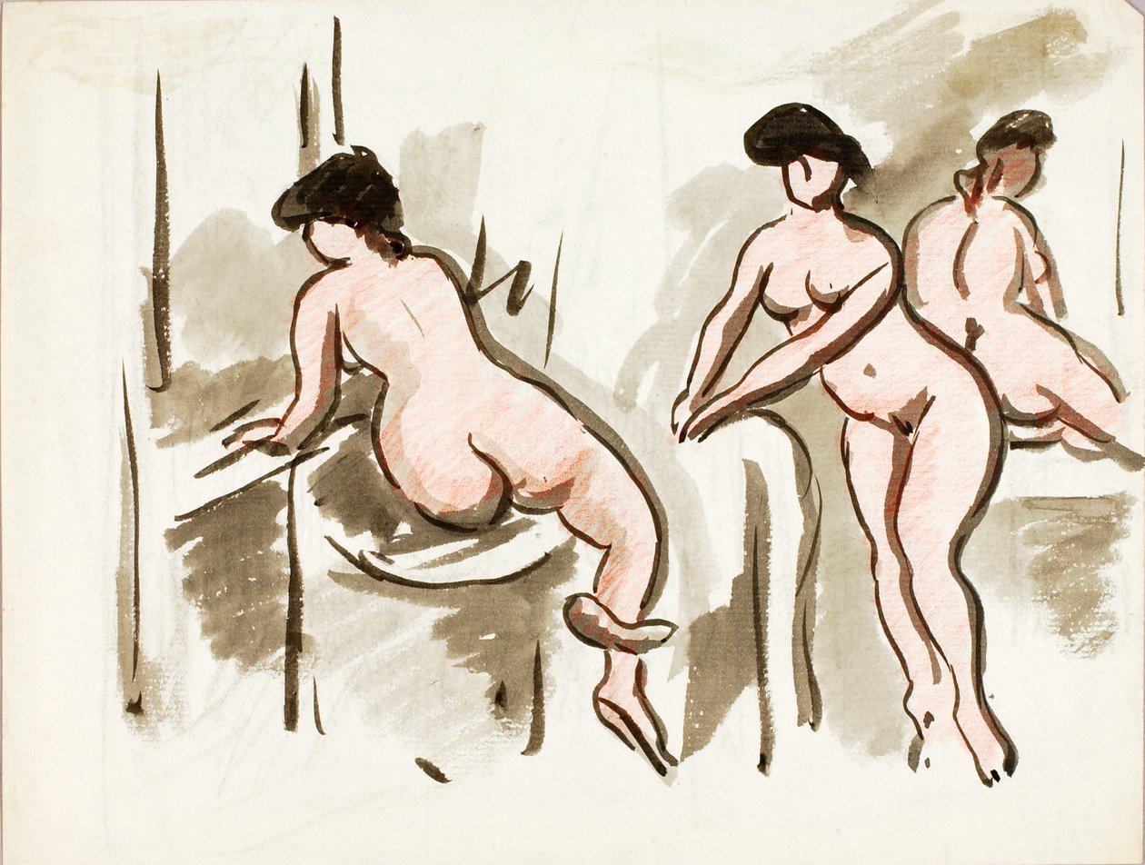 Three Female Nudes by Carl Newman