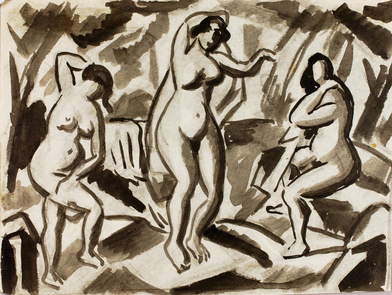 Three Female Nudes by Carl Newman