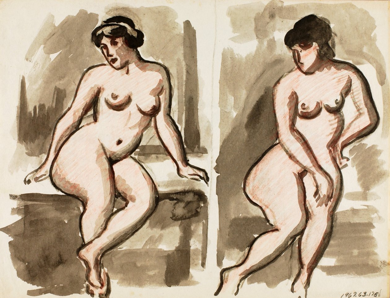 Two Female Nudes by Carl Newman