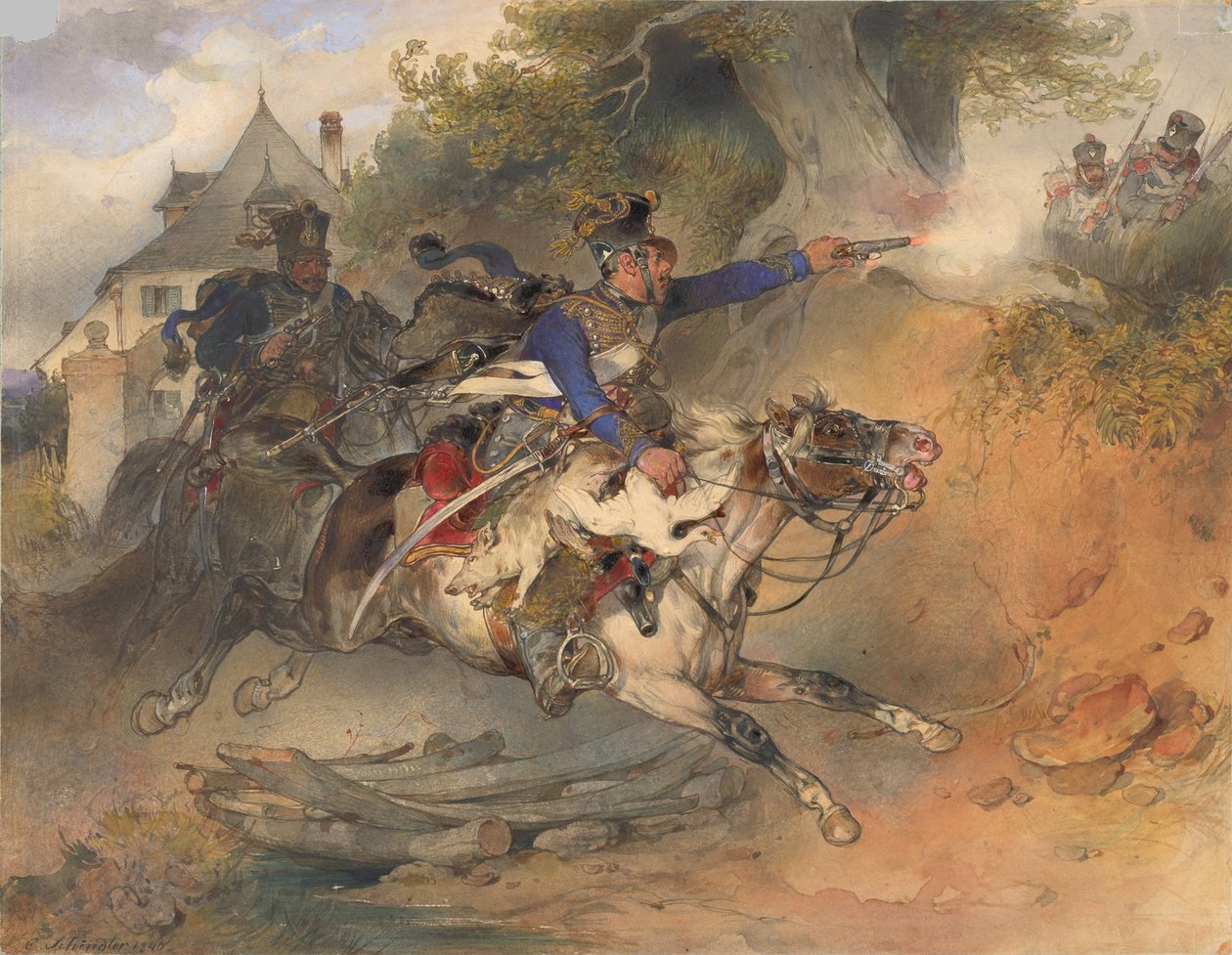 The Foraging Hussar by Carl Schindler