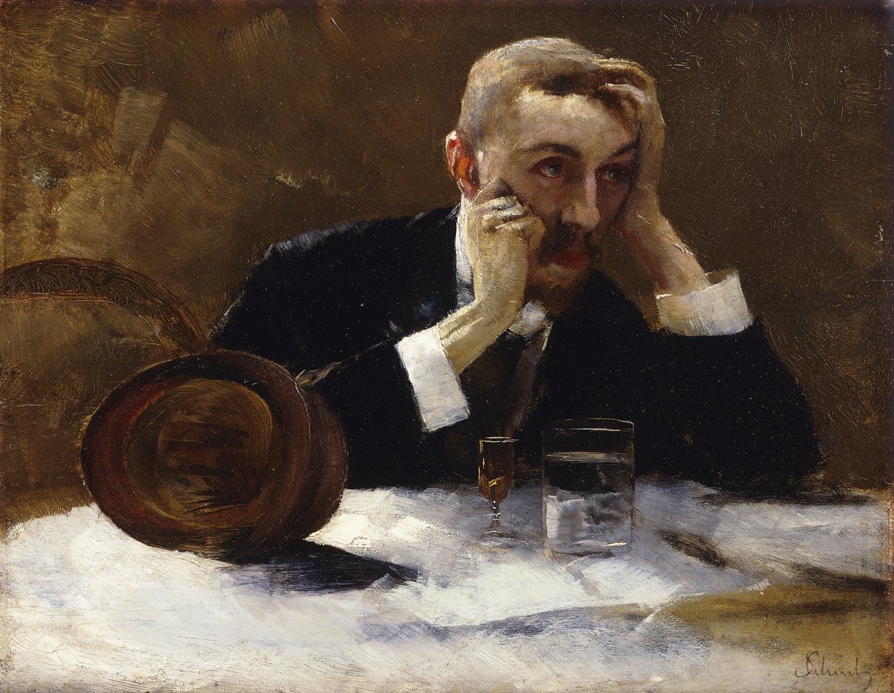Late Self-Portrait by Carl Schuch