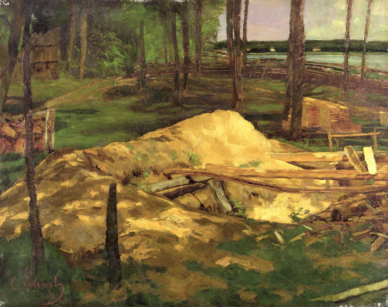 Sawdust Pit by Carl Schuch