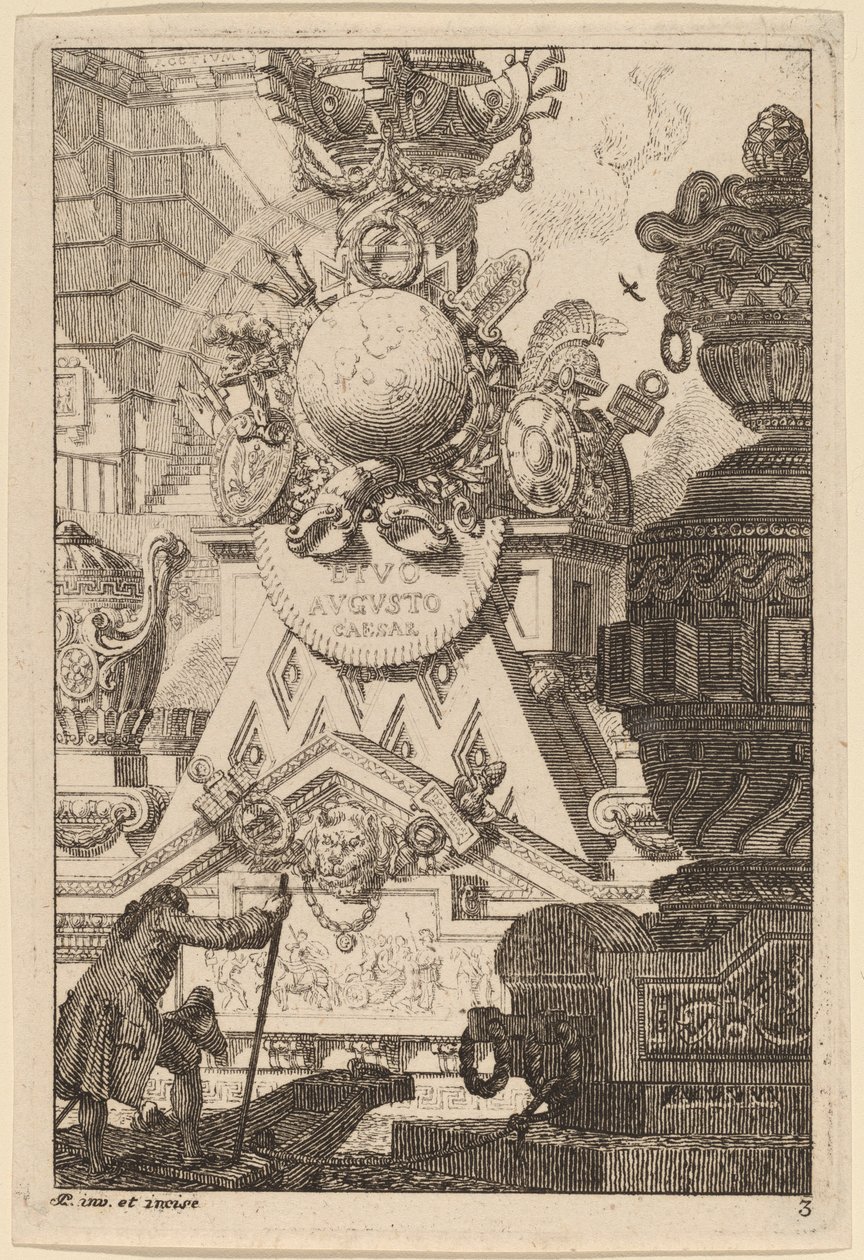 Fantasy of an Antique Trophy to Augustus by Carl Schütz