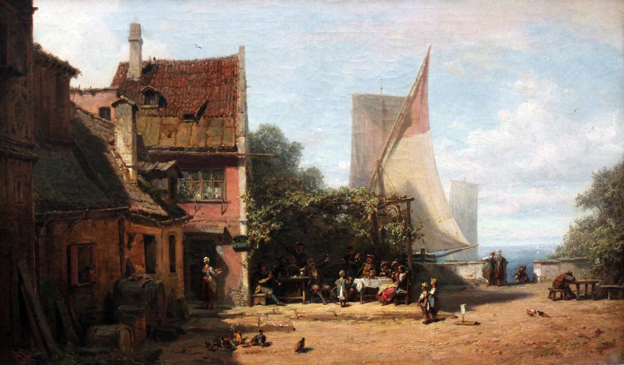 Old Tavern at Lake Starnberg by Carl Spitzweg