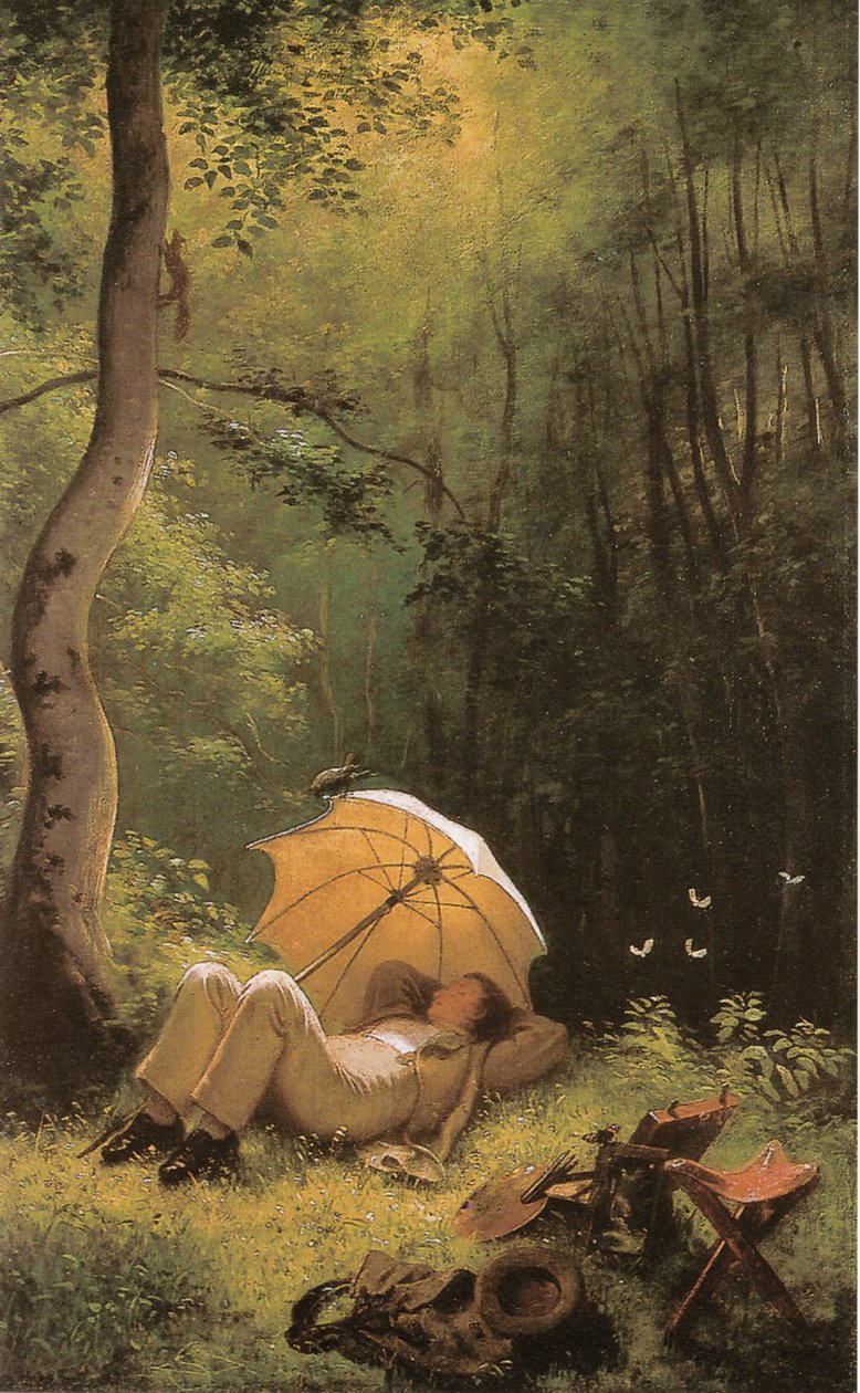 The Painter in a Forest Clearing by Carl Spitzweg