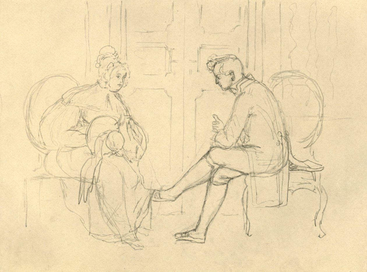 Ernste Frage by Carl Spitzweg