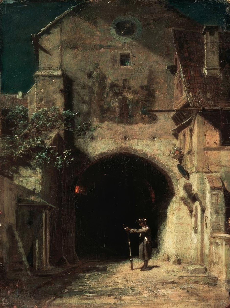 Yawning Sentry by Carl Spitzweg
