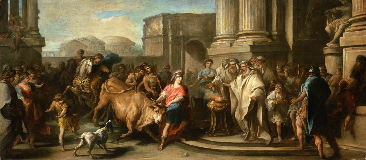 Theseus Taming the Bull of Marathon, c.1730 by Carle van Loo