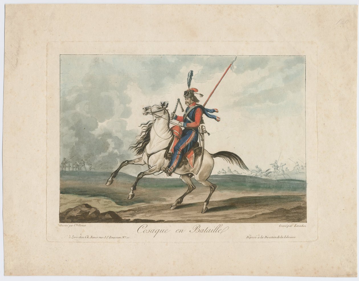 Cossack at the Battle, 1815 by Carle Vernet