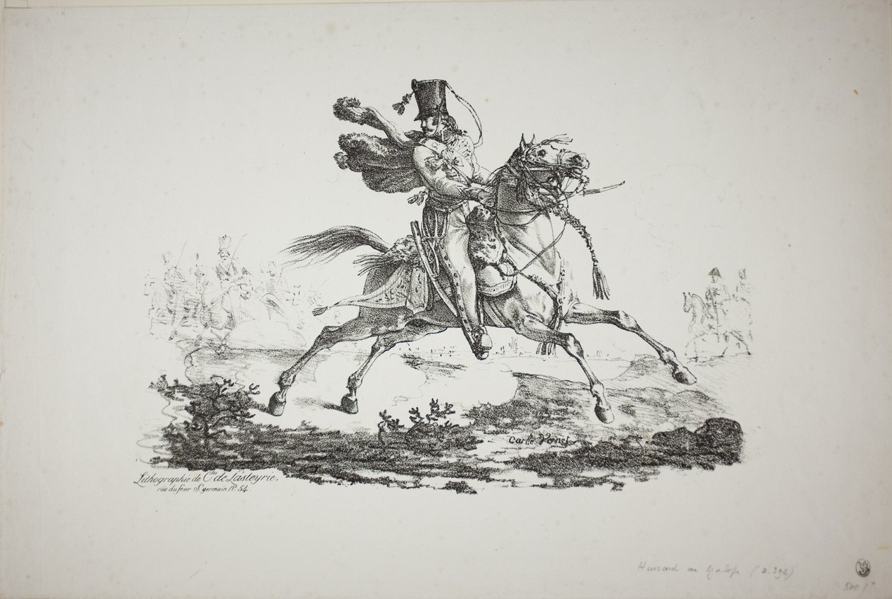 Galloping Hussar by Carle Vernet