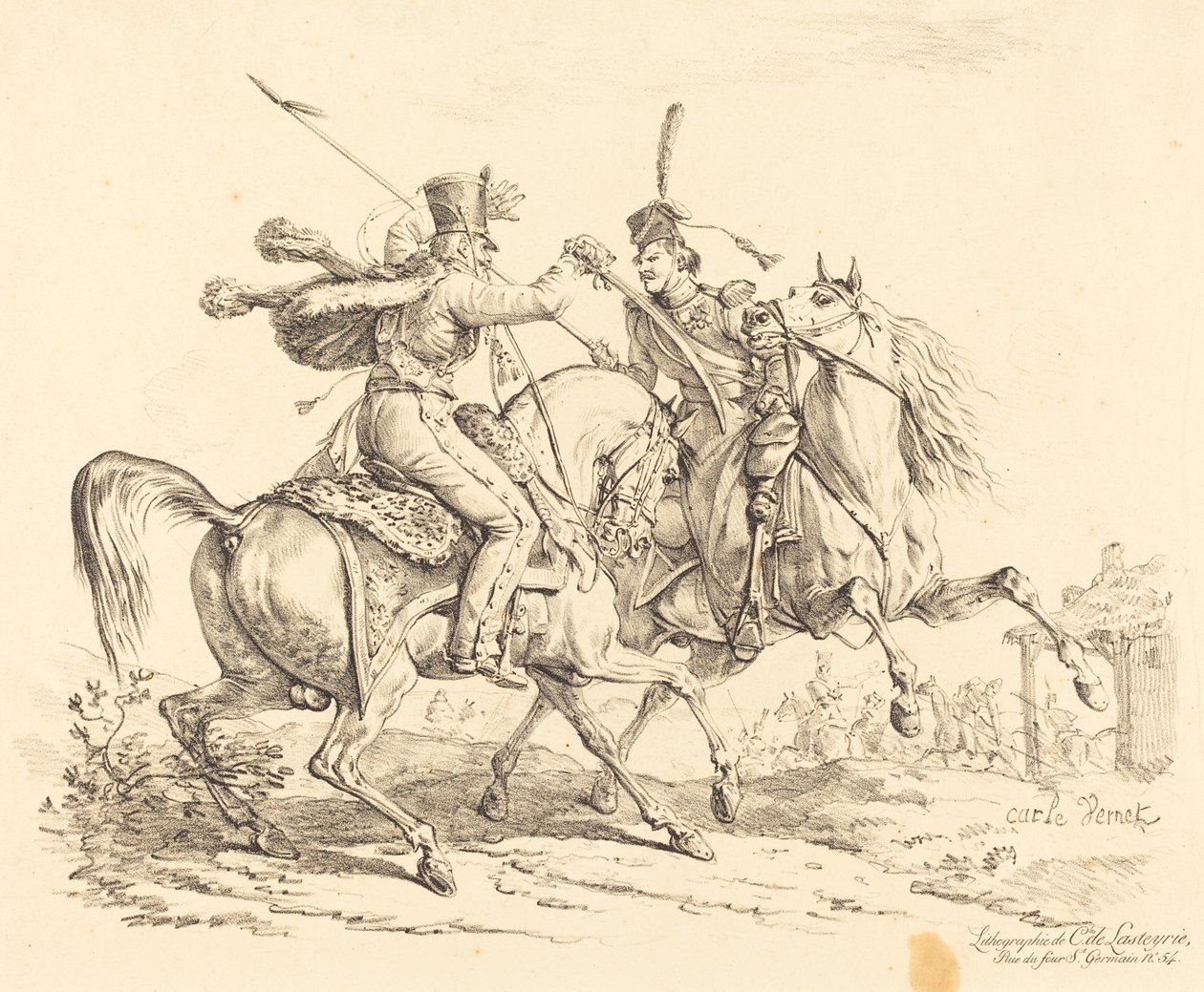 Hussar Striking a Cossack by Carle Vernet
