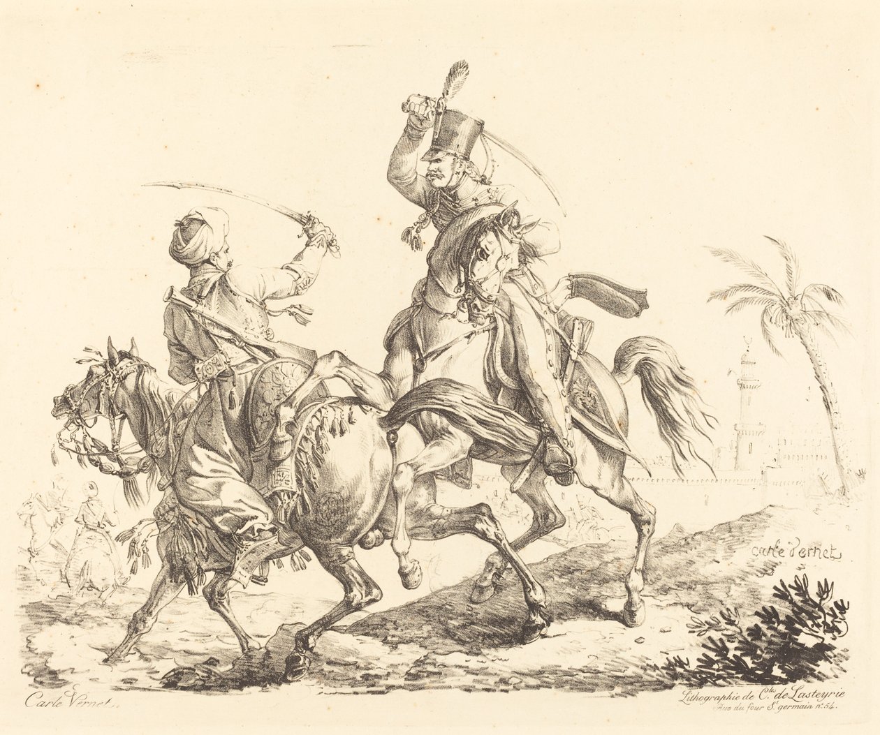 Hussar Striking a Mameluke by Carle Vernet